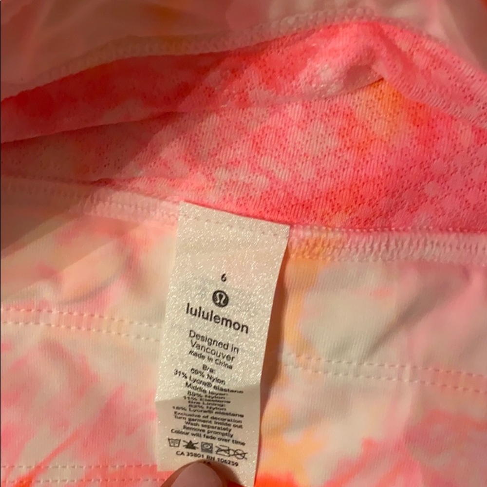 SOLD NWT RARE Lululemon Energy Bra Tie Dye Orange - Picture 4 of 4